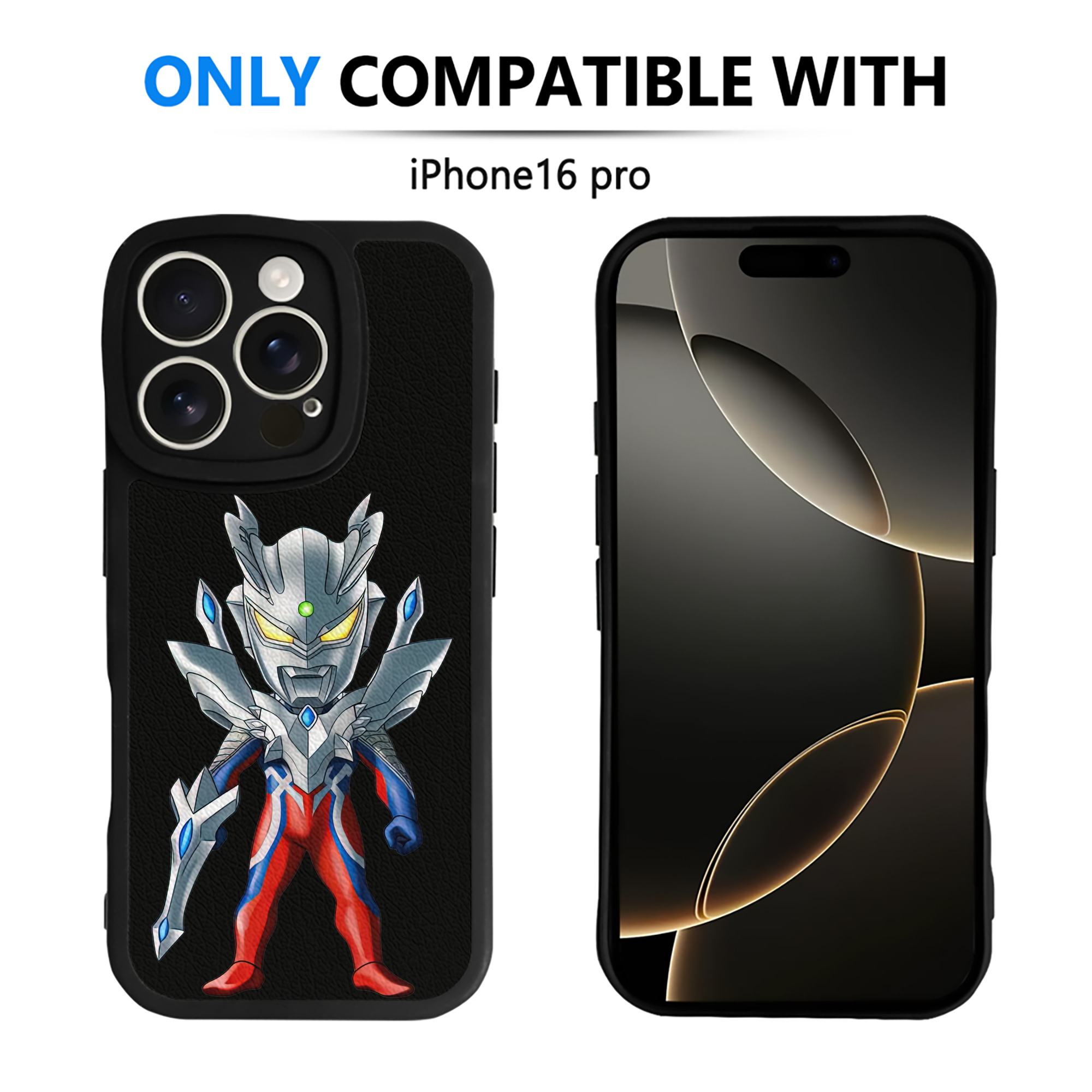 （画像用） ウルトラマン Ultraman 【iPhone 16シリーズ対応】シリコンスマホケース（レザー調） 材質：シリコン